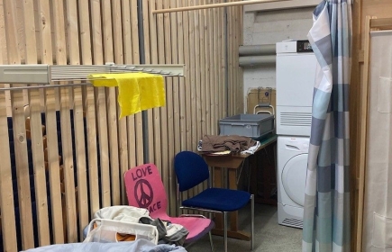 Winterstube: Waschmöglichkeit als eine der von den Gästen sehr gern genutzen Angebote